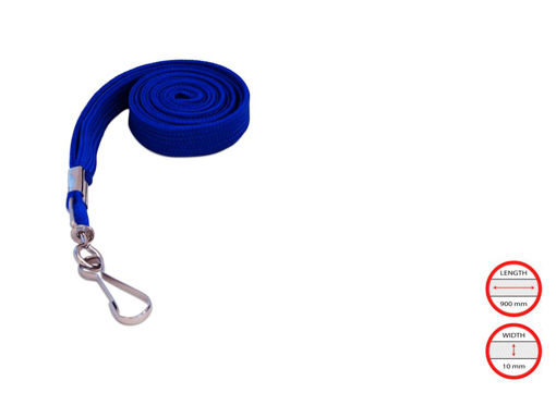 Picture of LANYARD 10MM WITH SWIVEL HOOK BLUE - 90CM LENGTH